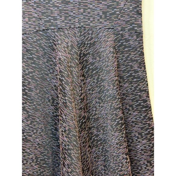 M.M. Lafleur Women's Size 2 Purple Black The Toi Dress Fit & Flare Textured - Picture 5 of 8